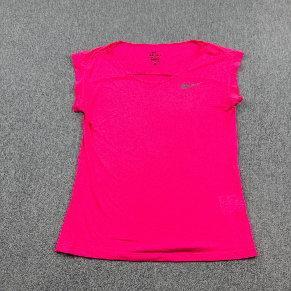 Nike Shirt Women XS Pink Dri Fit Breath Cool Stretch Running Tee Active 872074
